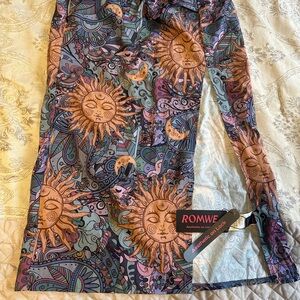 NWT ROMWE Sun & Paisley Print Long Sleeve Dress - Multicolor